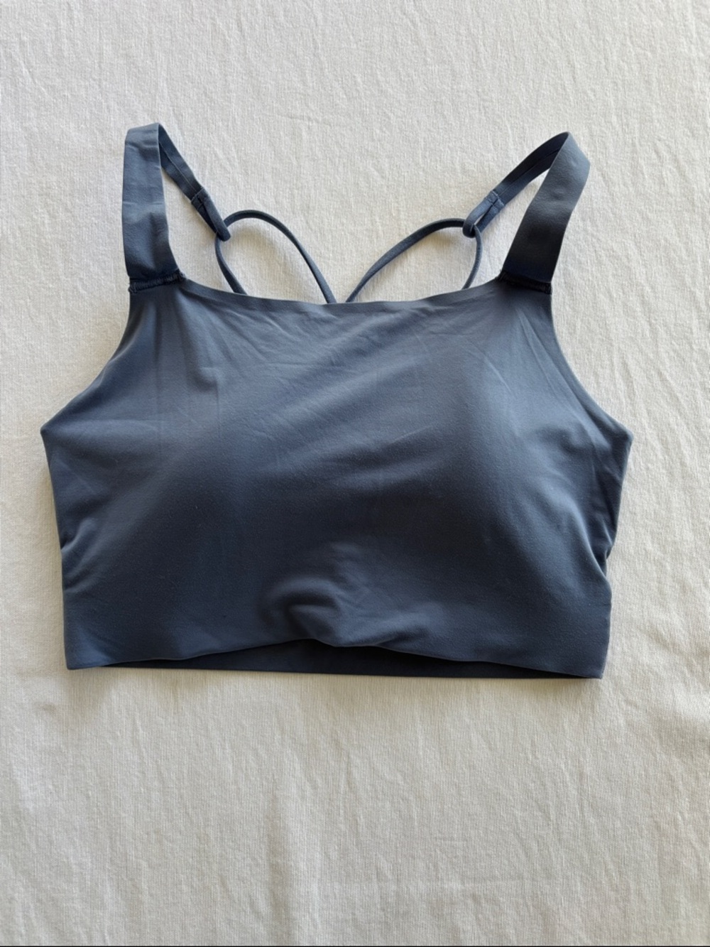 Nike Navy Strappy Sports Bralette in a cornflower Blue